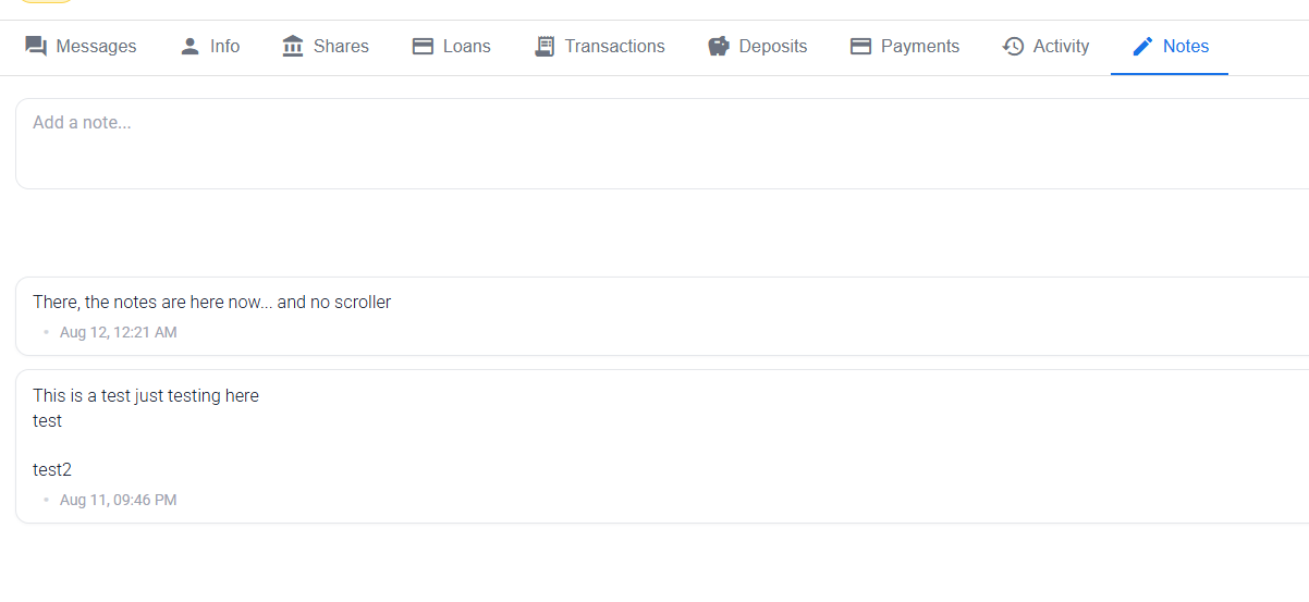 Notes tab in the Agent Console